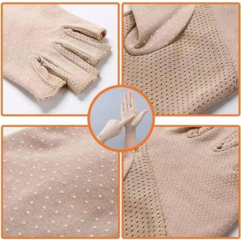 women uv protection fingerless gloves driving sun block breathable summer